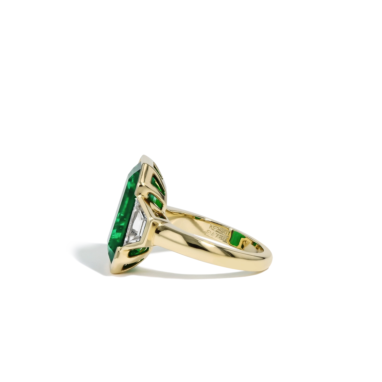 7 Carat Zambian Emerald and Diamond Side Stone Ring