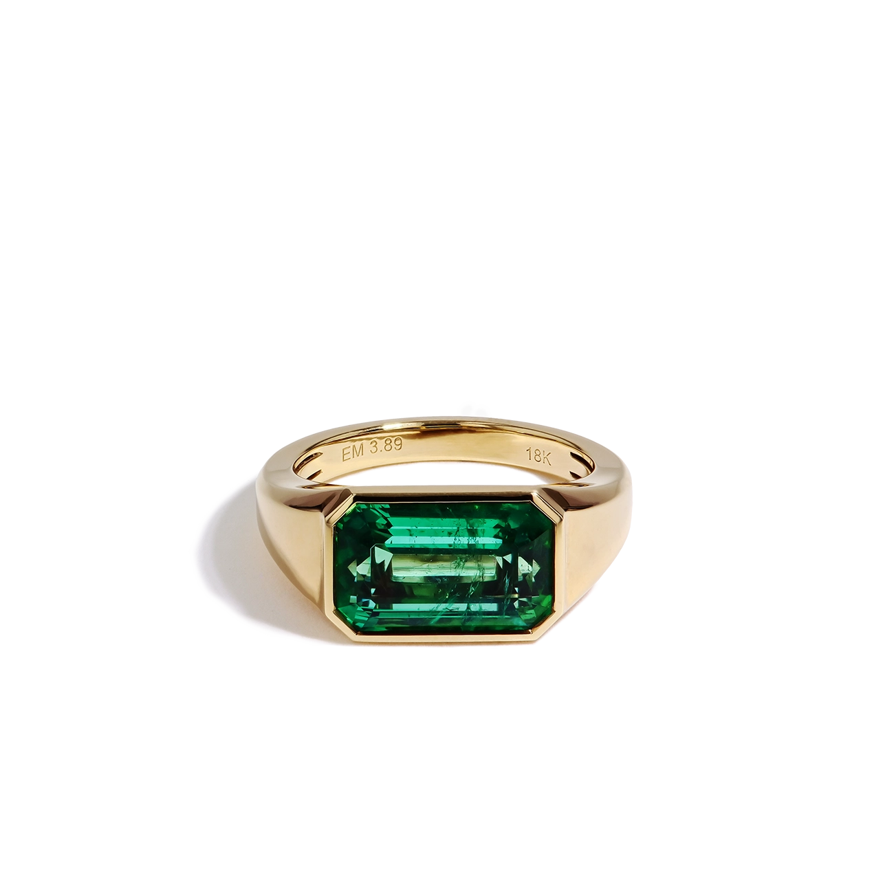 Zambian Emerald Bezel Signet Ring
