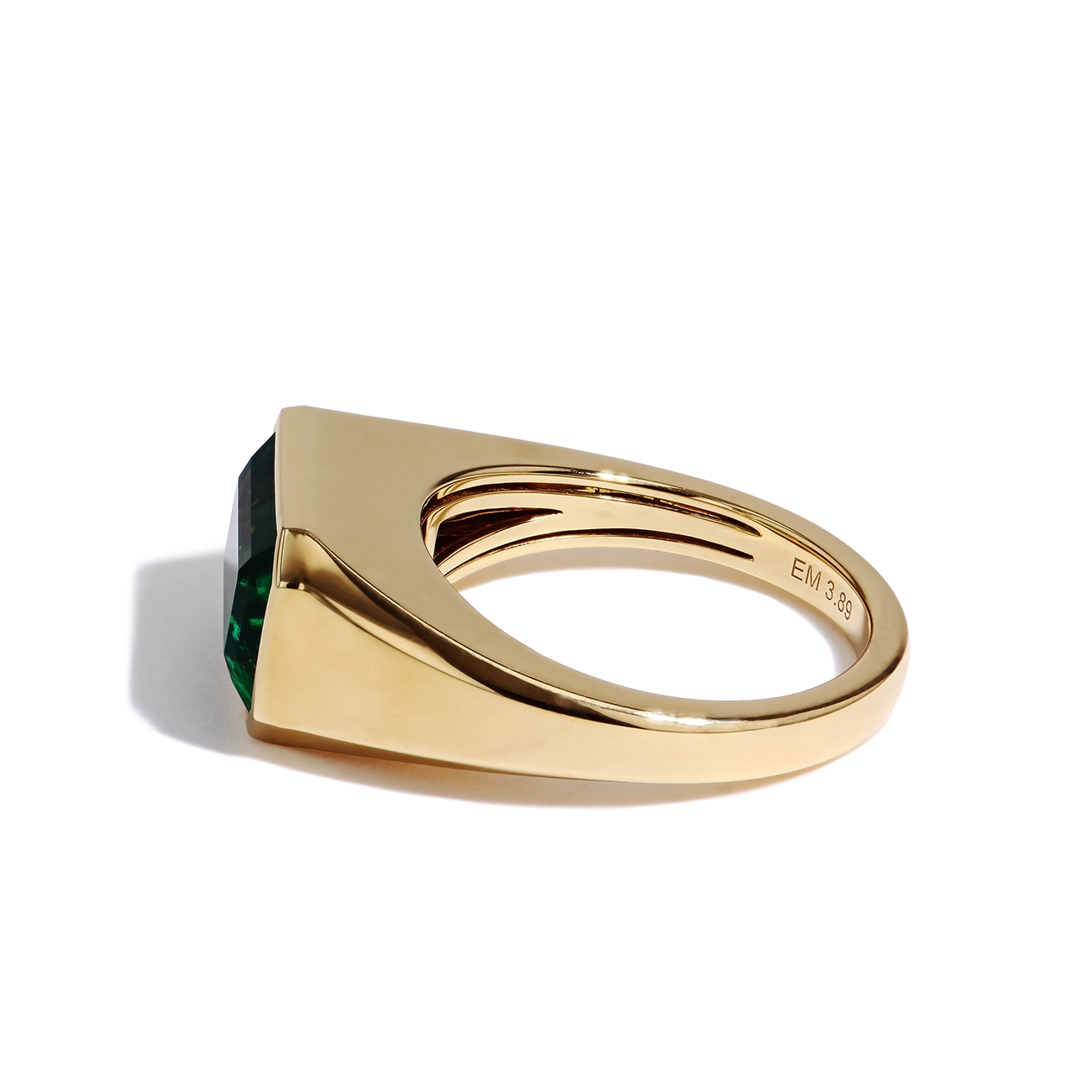 Zambian Emerald Bezel Signet Ring