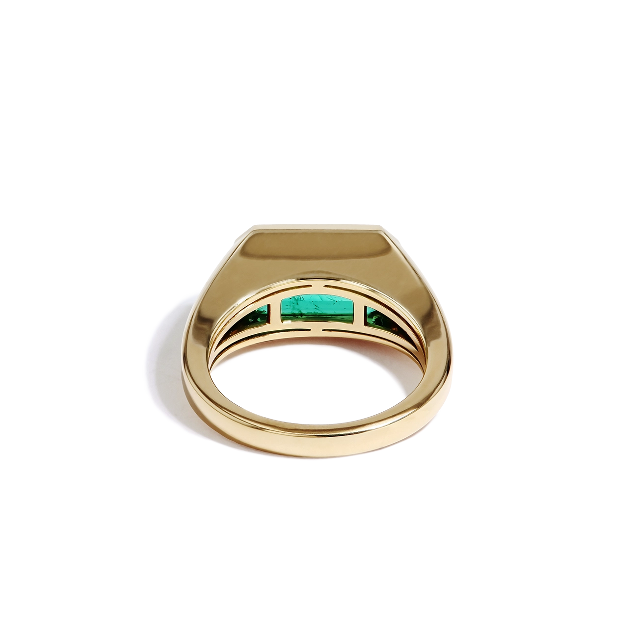 Zambian Emerald Bezel Signet Ring