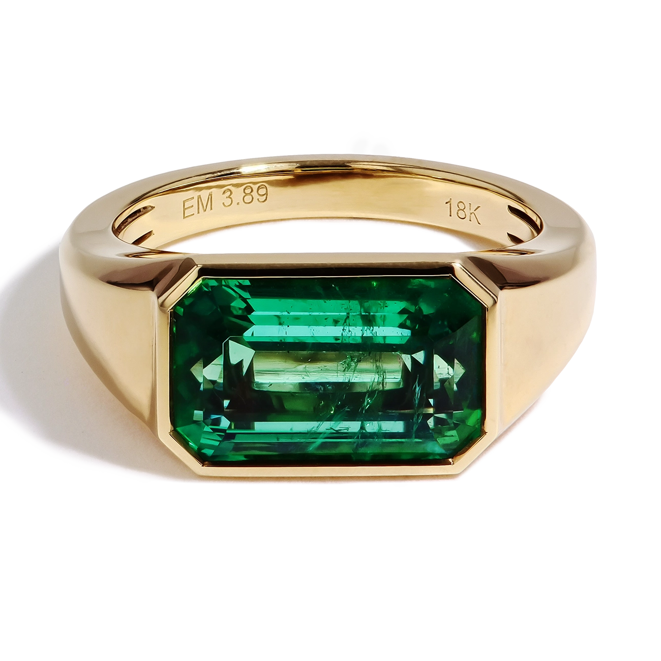 Zambian Emerald Bezel Signet Ring