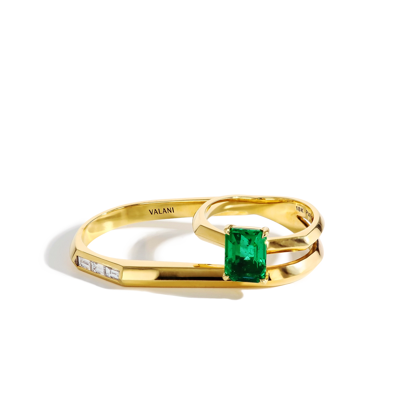 Emerald Double Ring