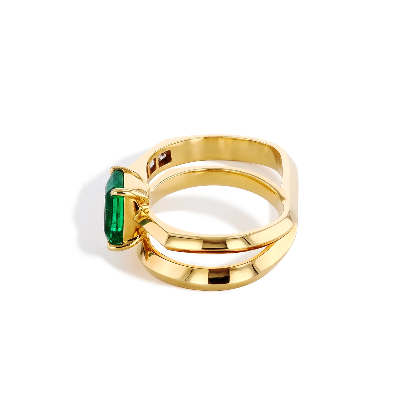 Emerald Double Ring