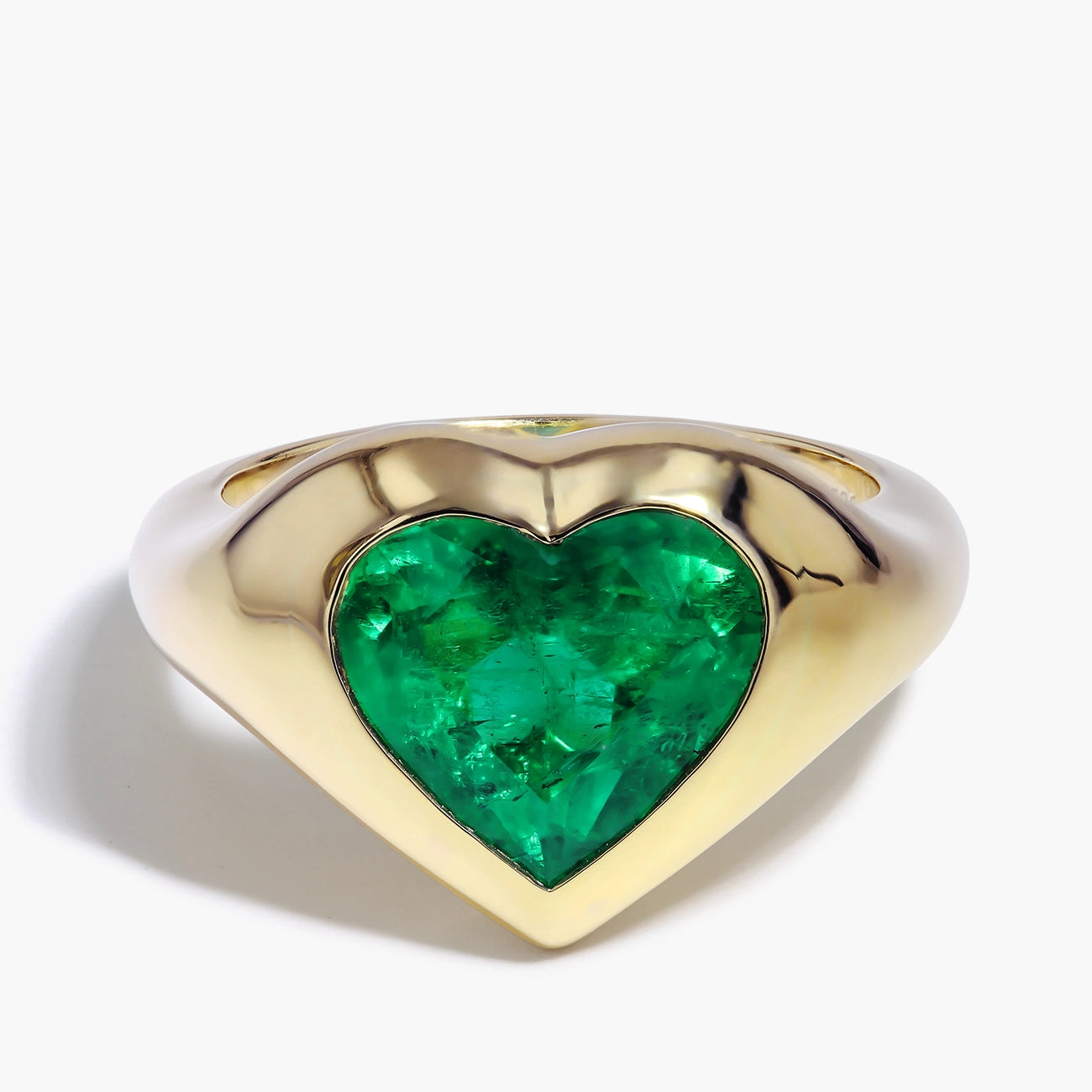 3 Carat Colombian Emerald Heart Ring