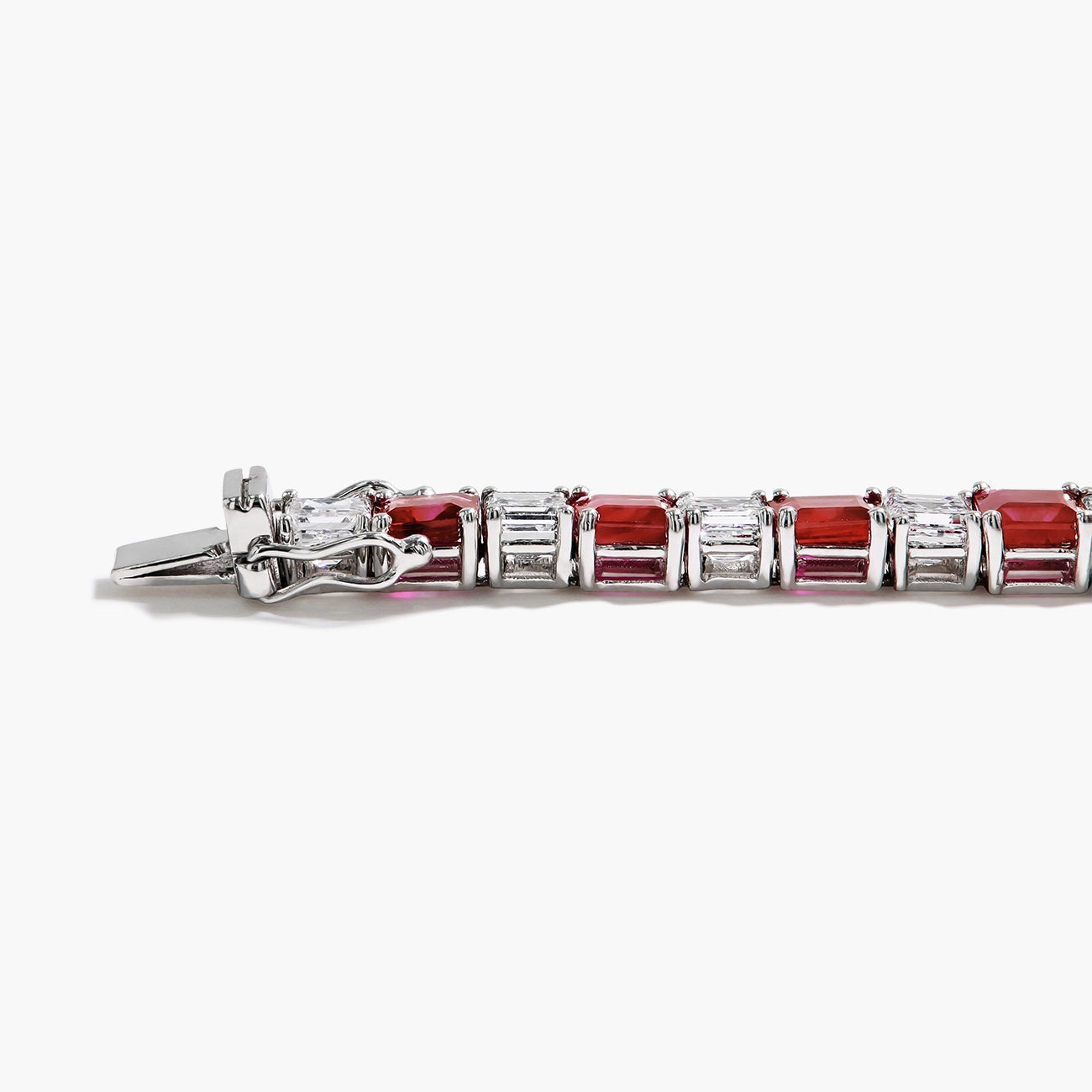 10 Carat Ruby and Diamond Carre Bracelet
