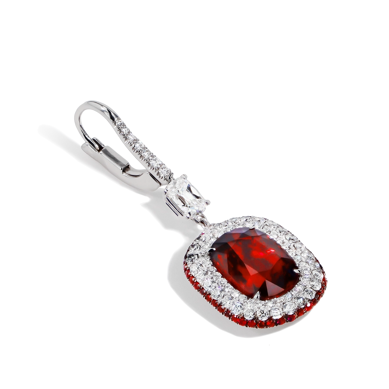 10 Carat Mozambique Ruby and Diamond Drop Earrings
