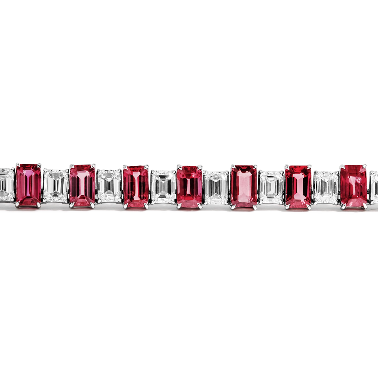 23 Carat Alternating Ruby and Diamond Necklace