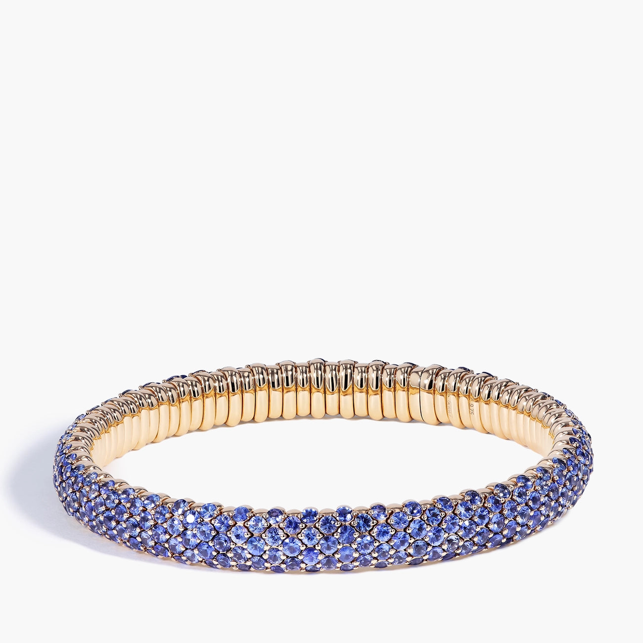 Blue Sapphire Flex Bangle in Rose Gold