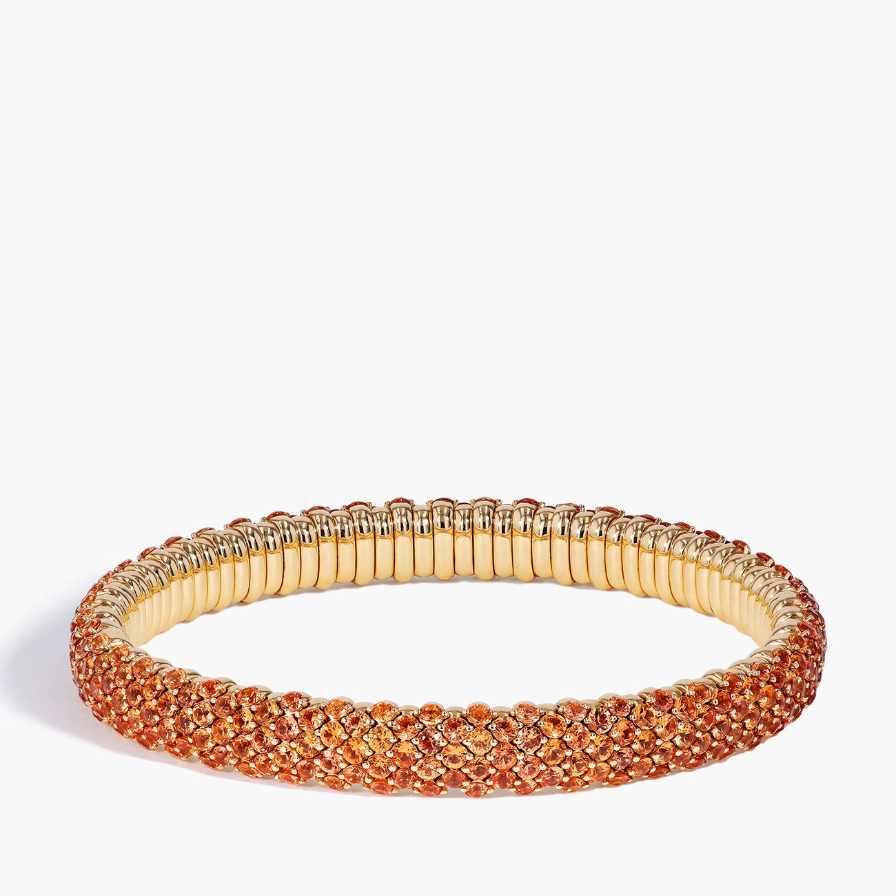 Orange Sapphire Flex Bangle in Rose Gold