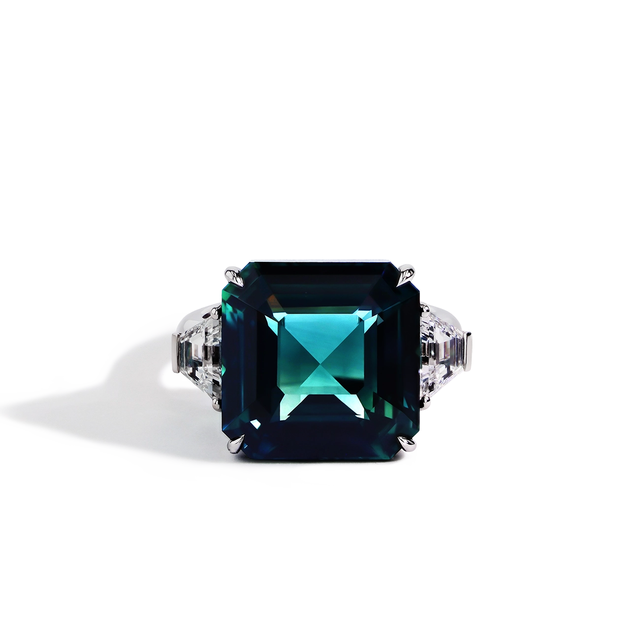 Greenish-Blue Natural Sapphire Ring