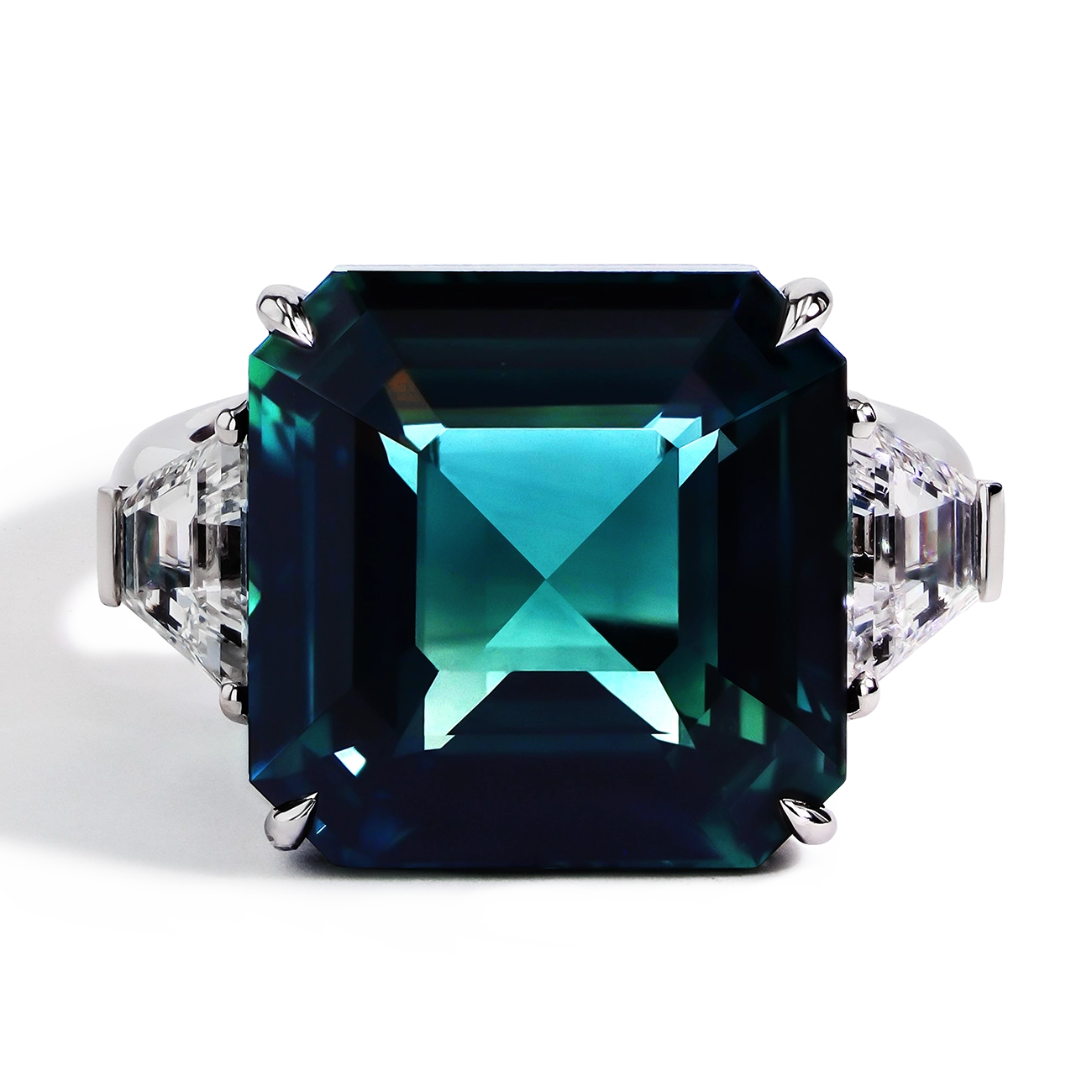 Greenish-Blue Natural Sapphire Ring