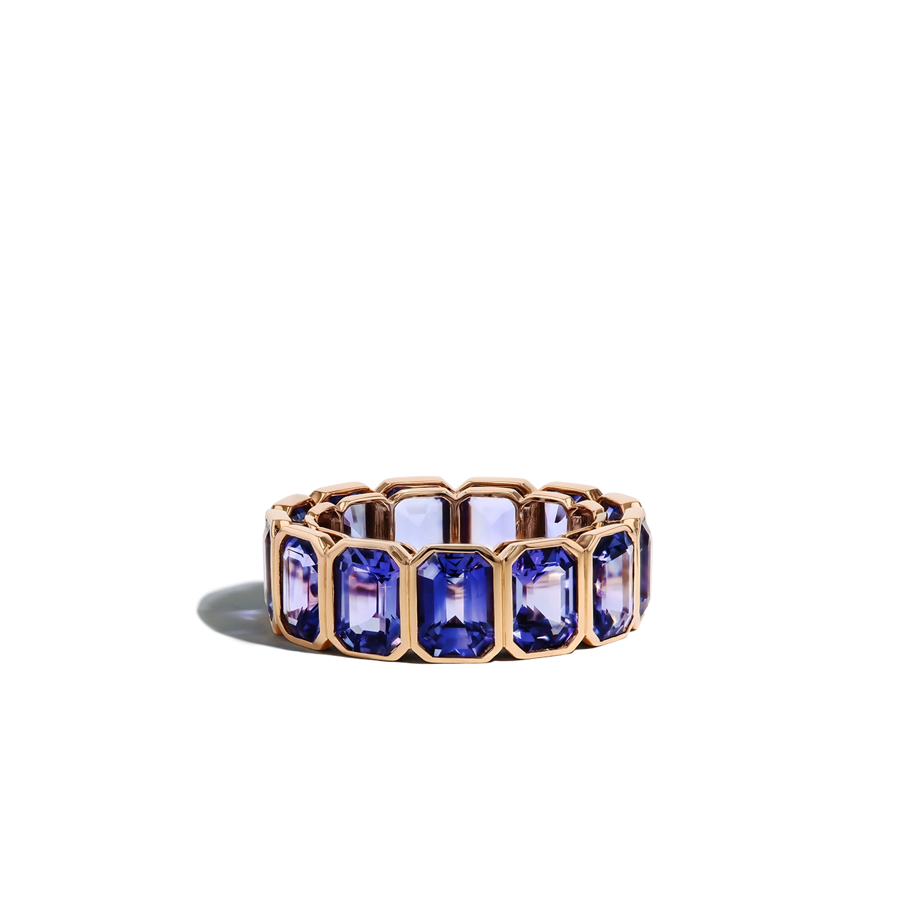 11 Carat Blue and Purple Sapphire Eternity Ring