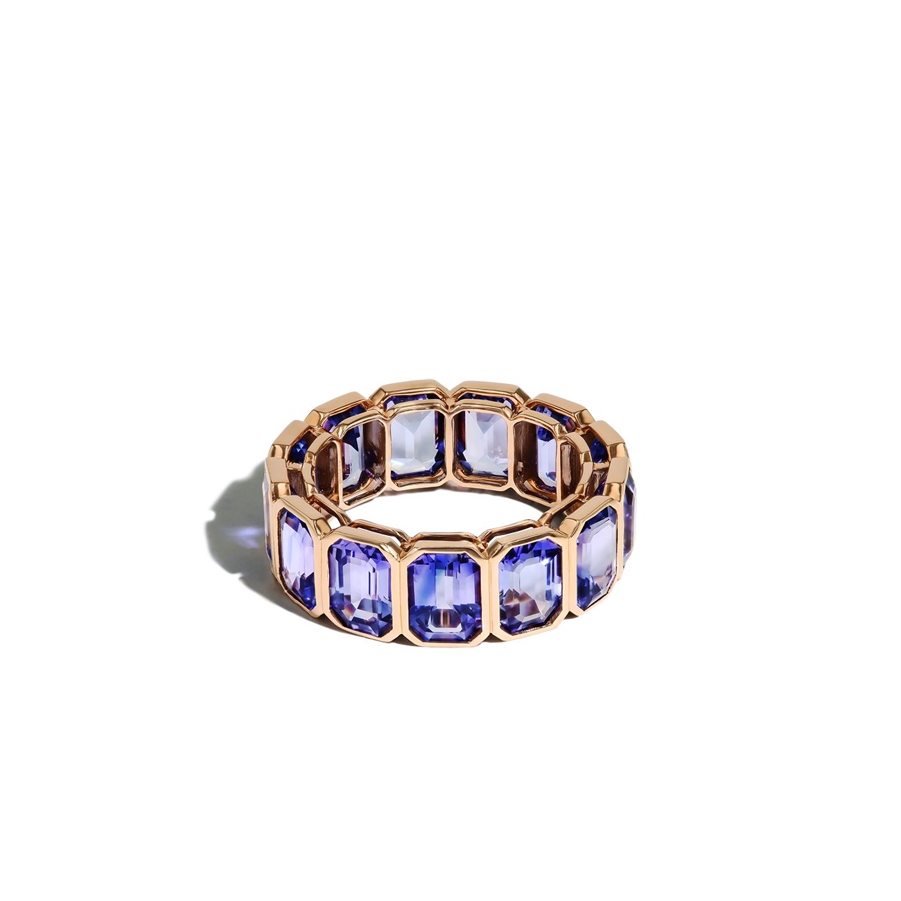 11 Carat Blue and Purple Sapphire Eternity Ring