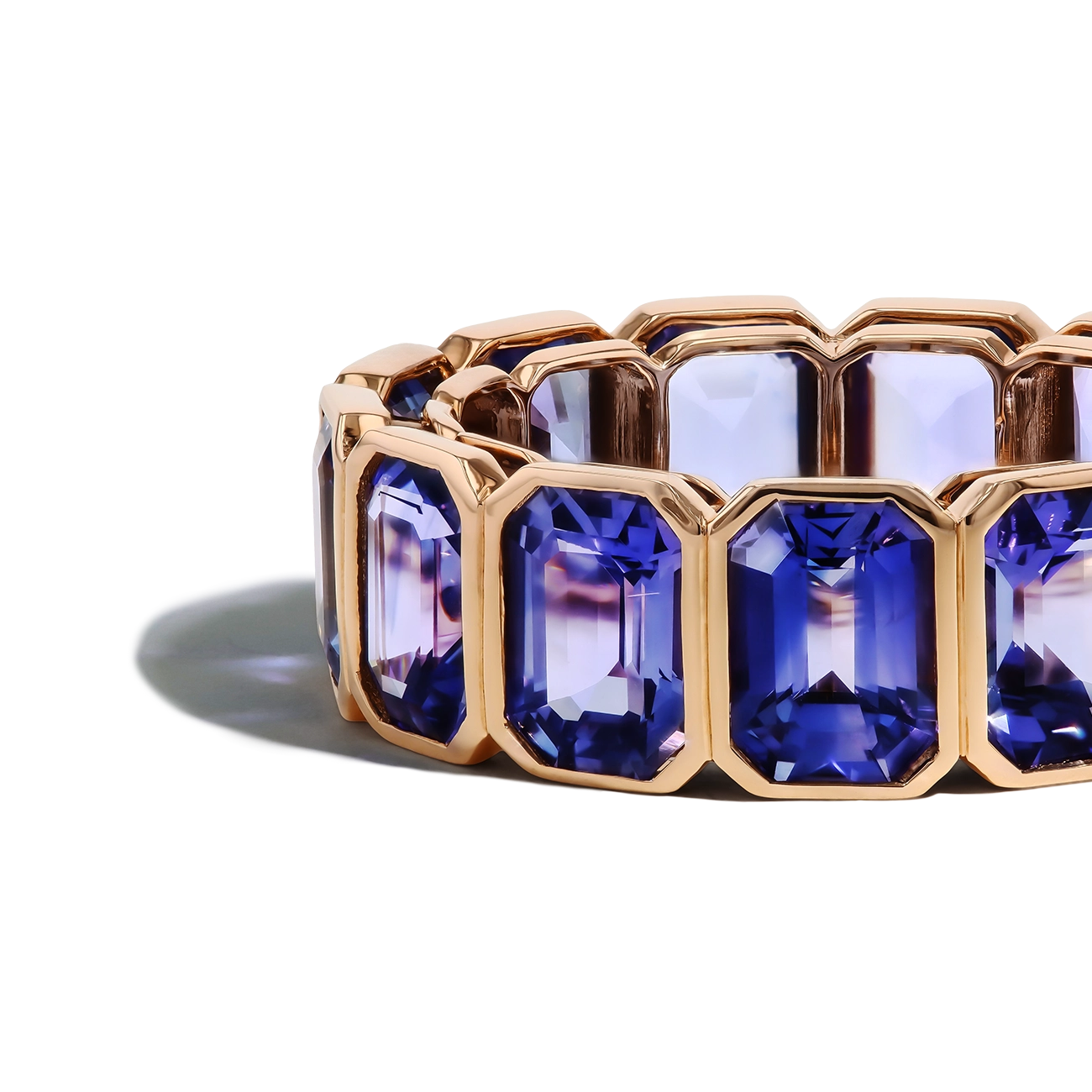 11 Carat Blue and Purple Sapphire Eternity Ring