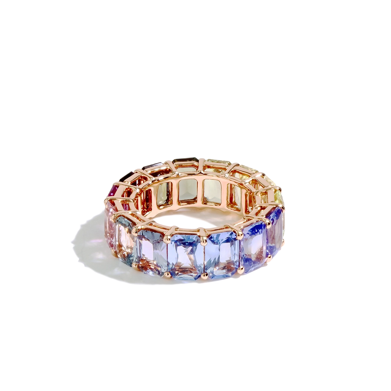 13 Carat Madagascar Multi-Color Sapphire Eternity Band