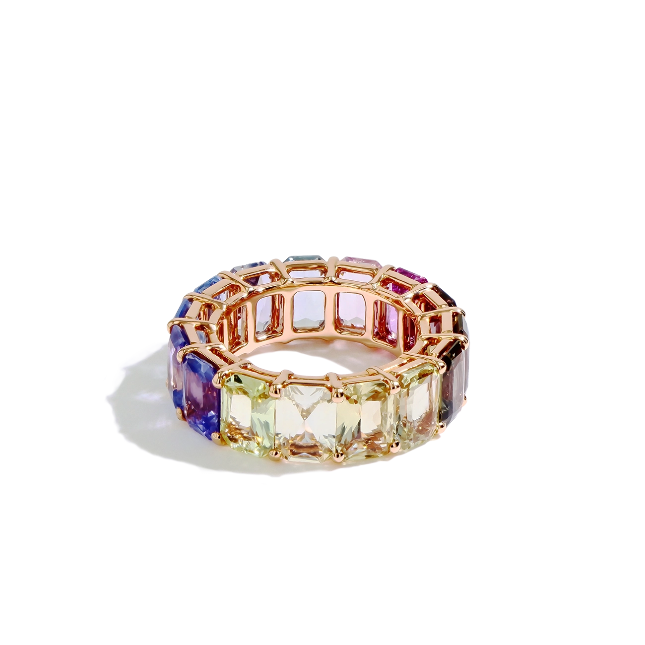 13 Carat Madagascar Multi-Color Sapphire Eternity Band