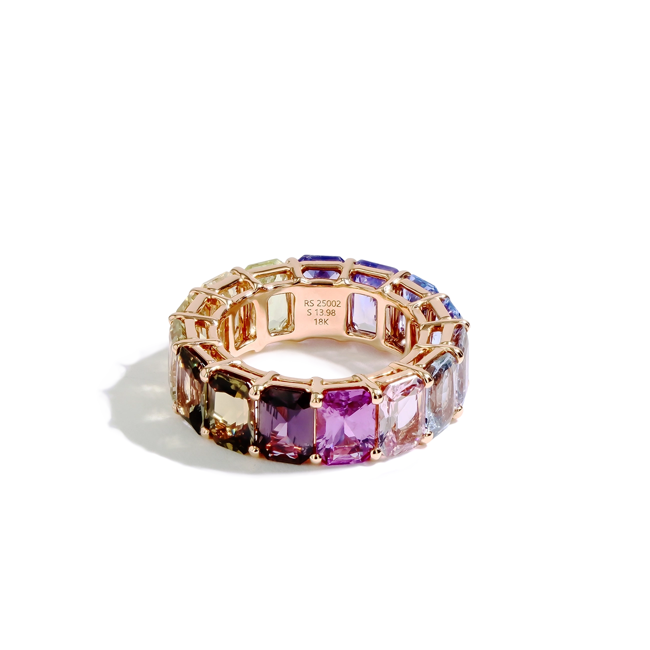 13 Carat Madagascar Multi-Color Sapphire Eternity Band
