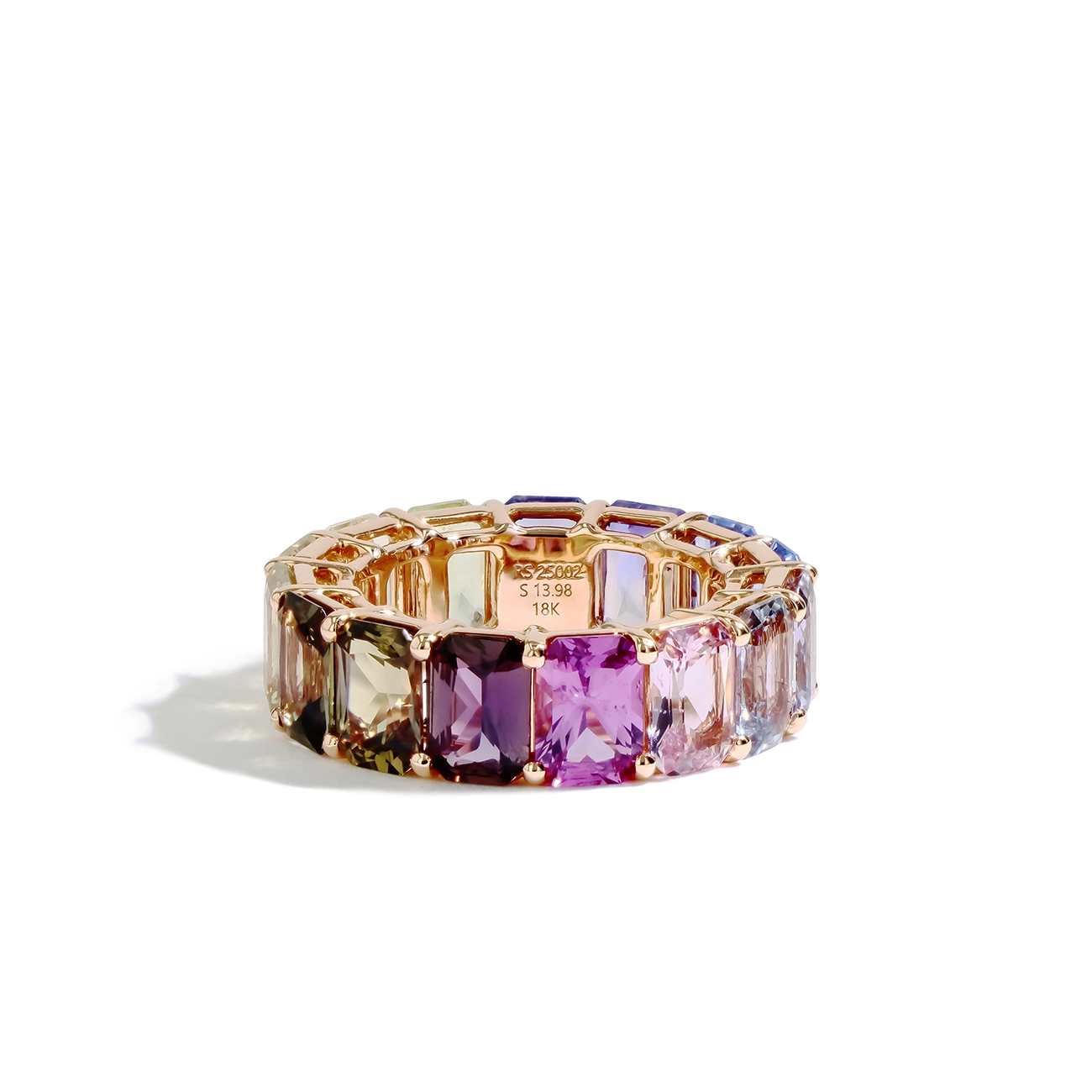 13 Carat Madagascar Multi-Color Sapphire Eternity Band