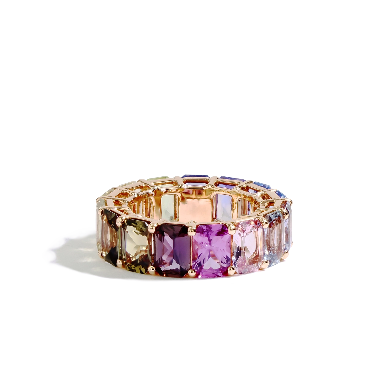 13 Carat Madagascar Multi-Color Sapphire Eternity Band