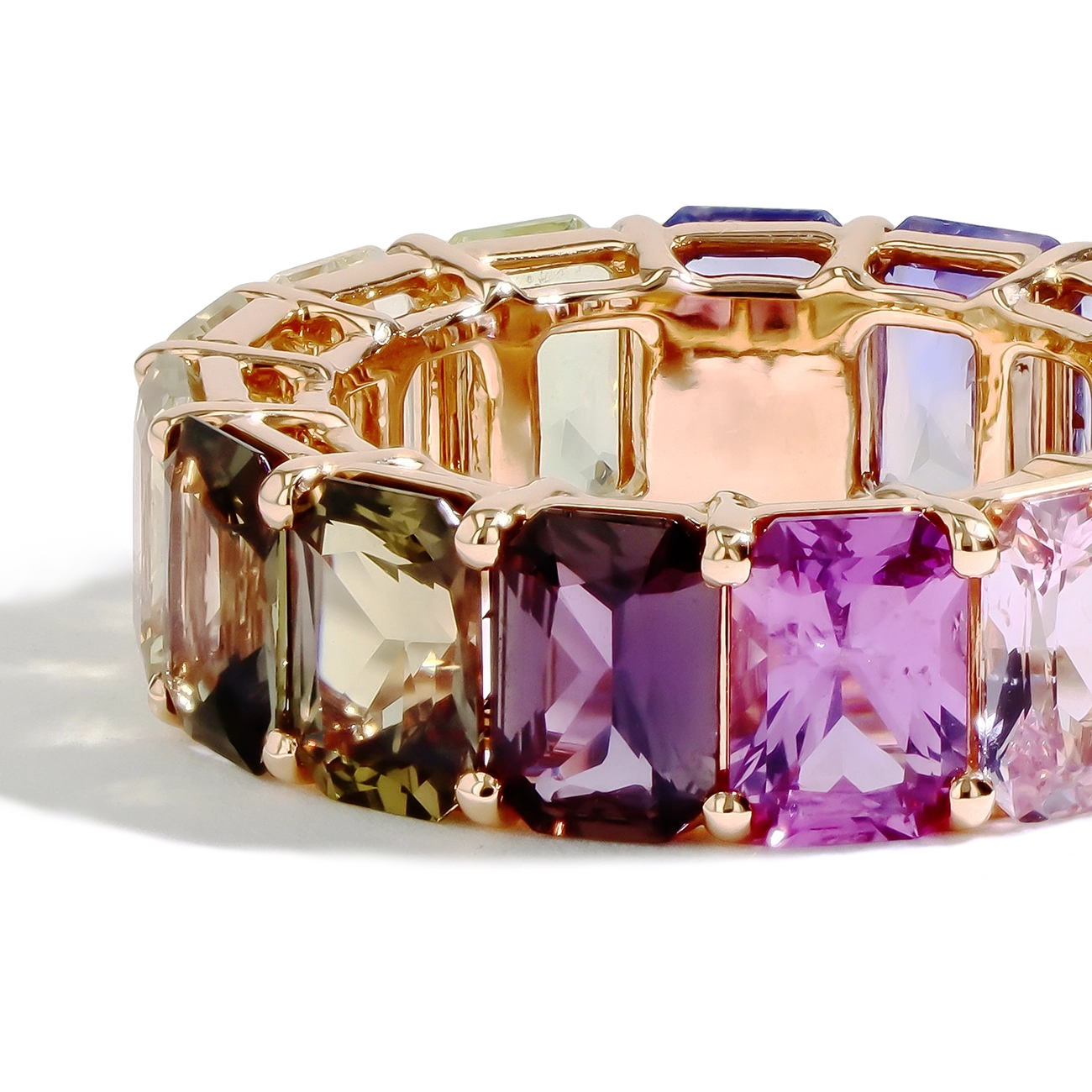 13 Carat Madagascar Multi-Color Sapphire Eternity Band