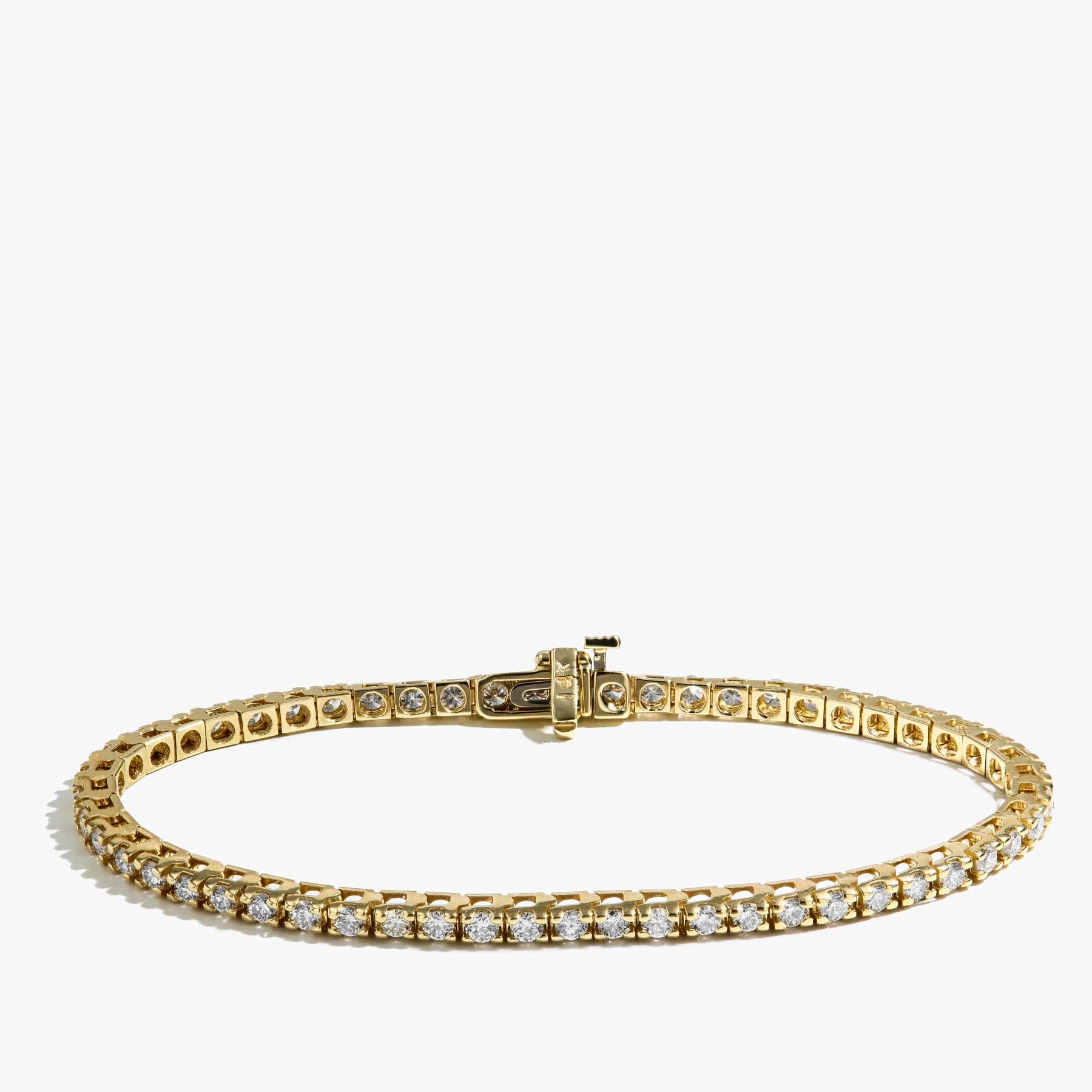 3 Carat Natural Diamond Tennis Bracelet in 14k Yellow Gold