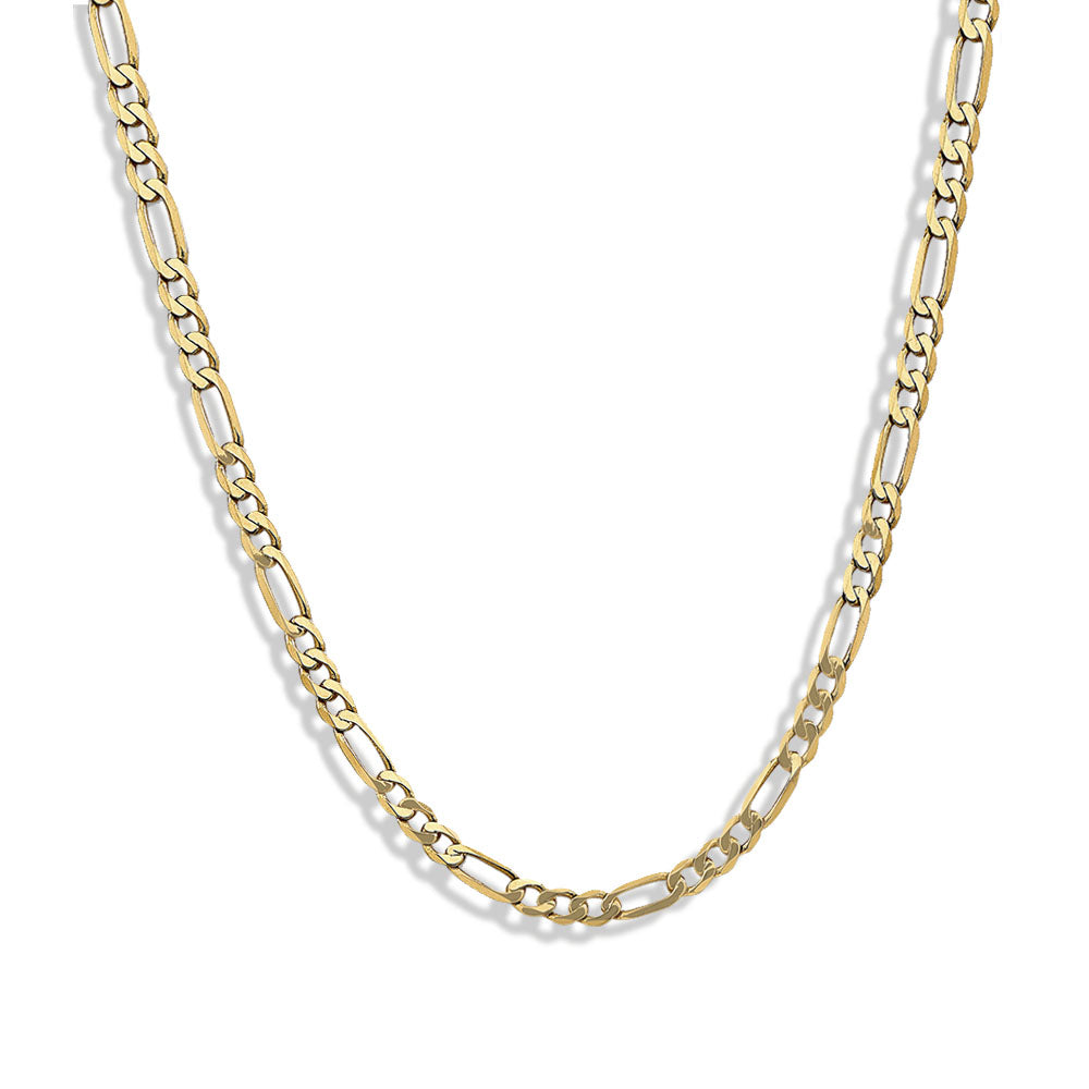 Flat Gold Figaro Chain - 20 Inch