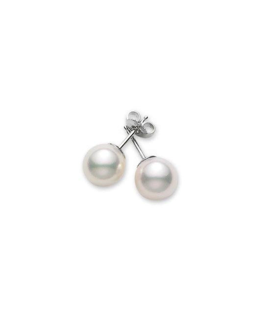 Mikimoto 5-5.5mm AA Pearl Stud Earrings - 18kt White Gold