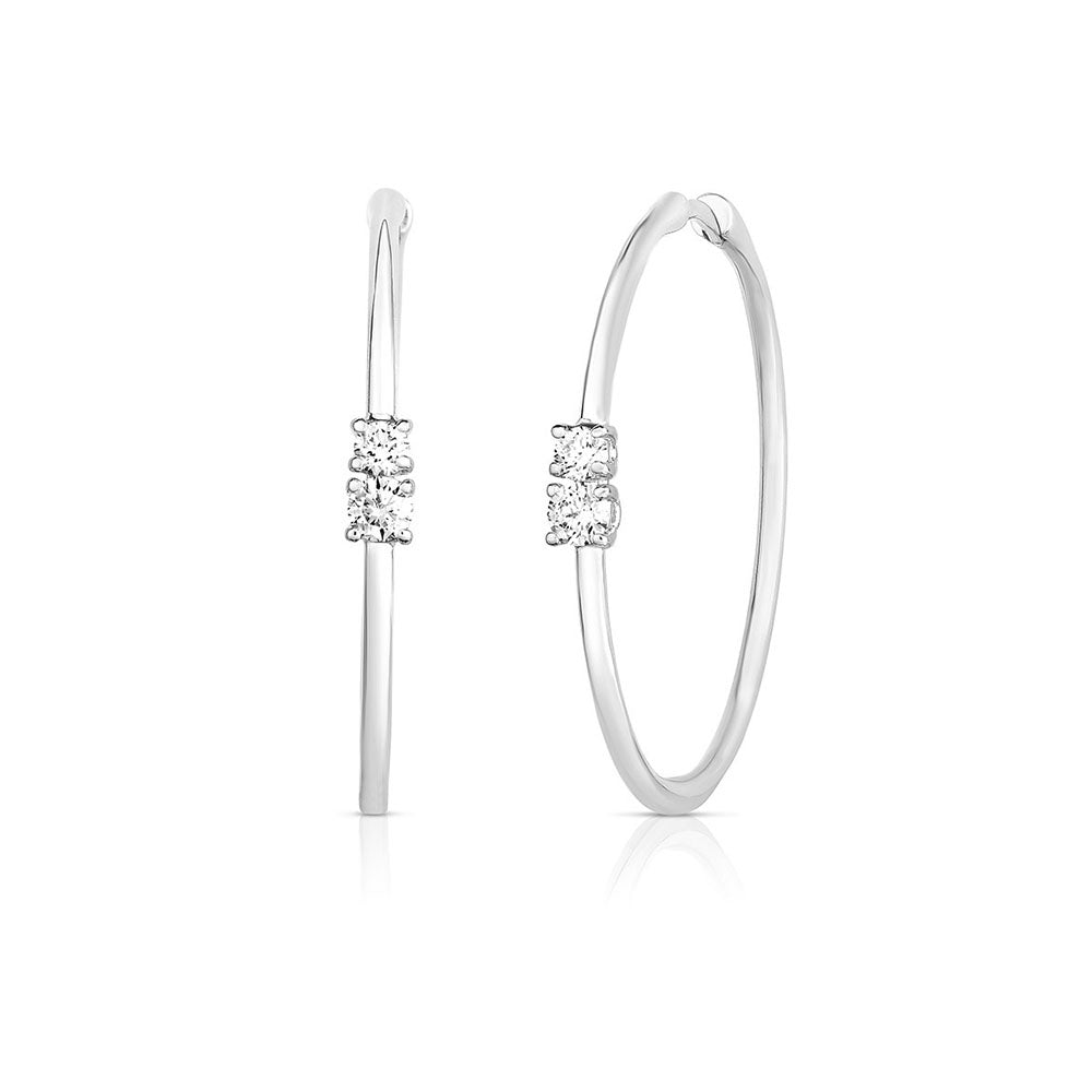 Roberto Coin White Gold Diamond Hoop Earrings .45ctw