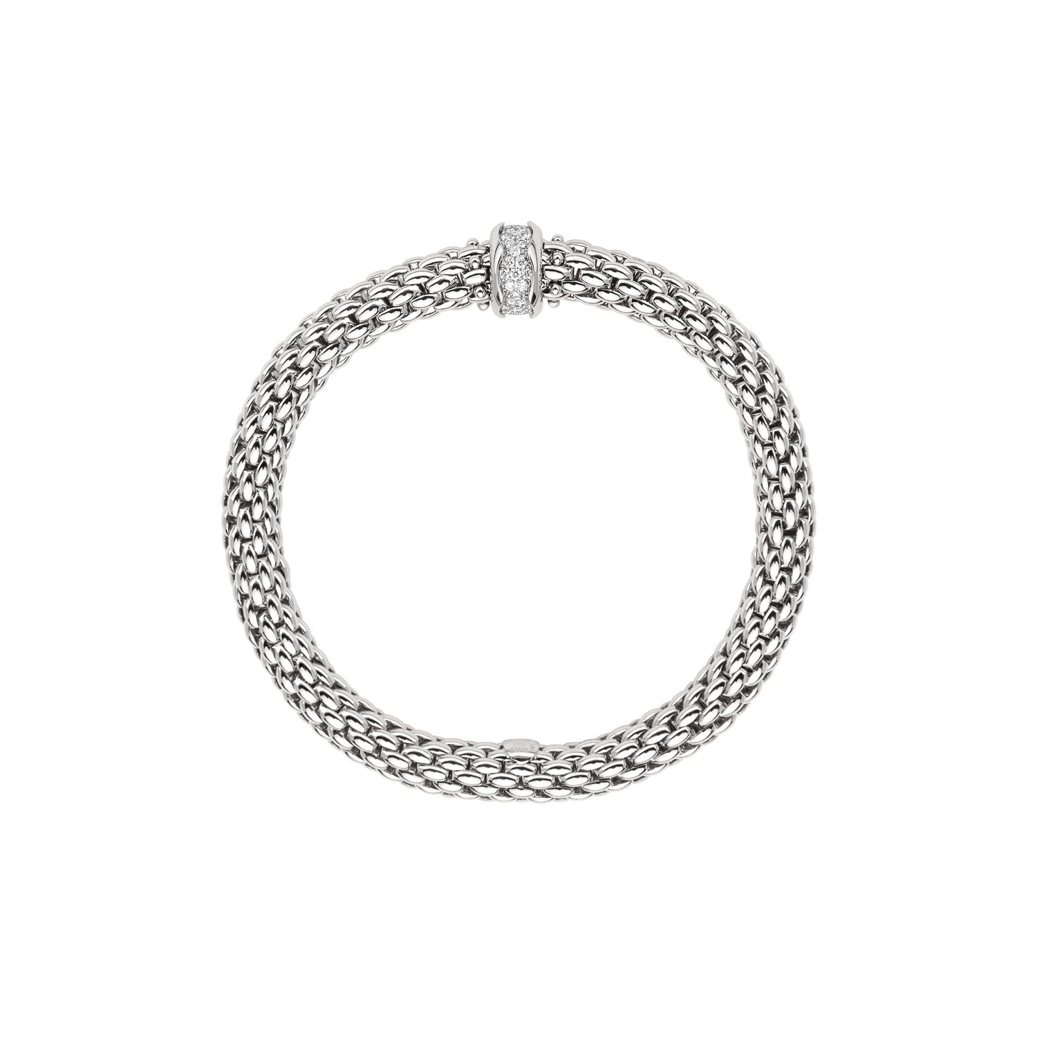 Fope Flex'it White Gold and Diamond Station Bracelet