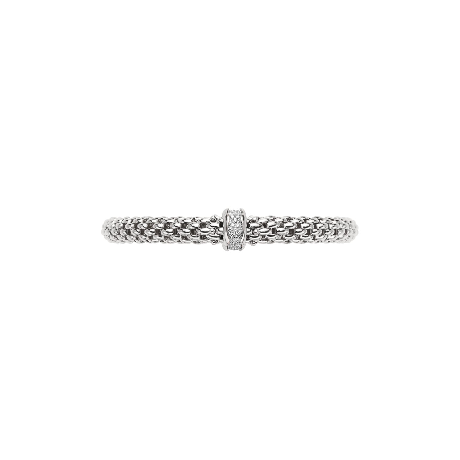 Fope Flex'it White Gold and Diamond Station Bracelet