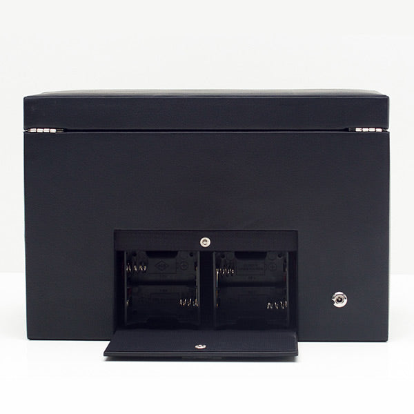 Wolf Roadster Black Double Watch Winder with Storage
