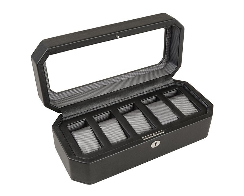 Wolf Windsor Black Five Piece Watch Box