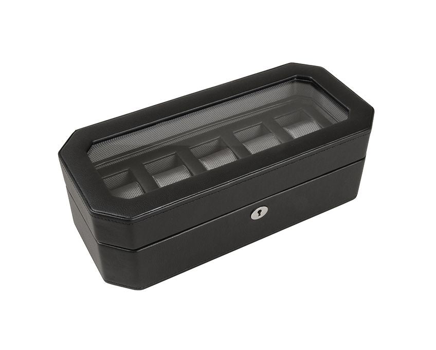 Wolf Windsor Black Five Piece Watch Box