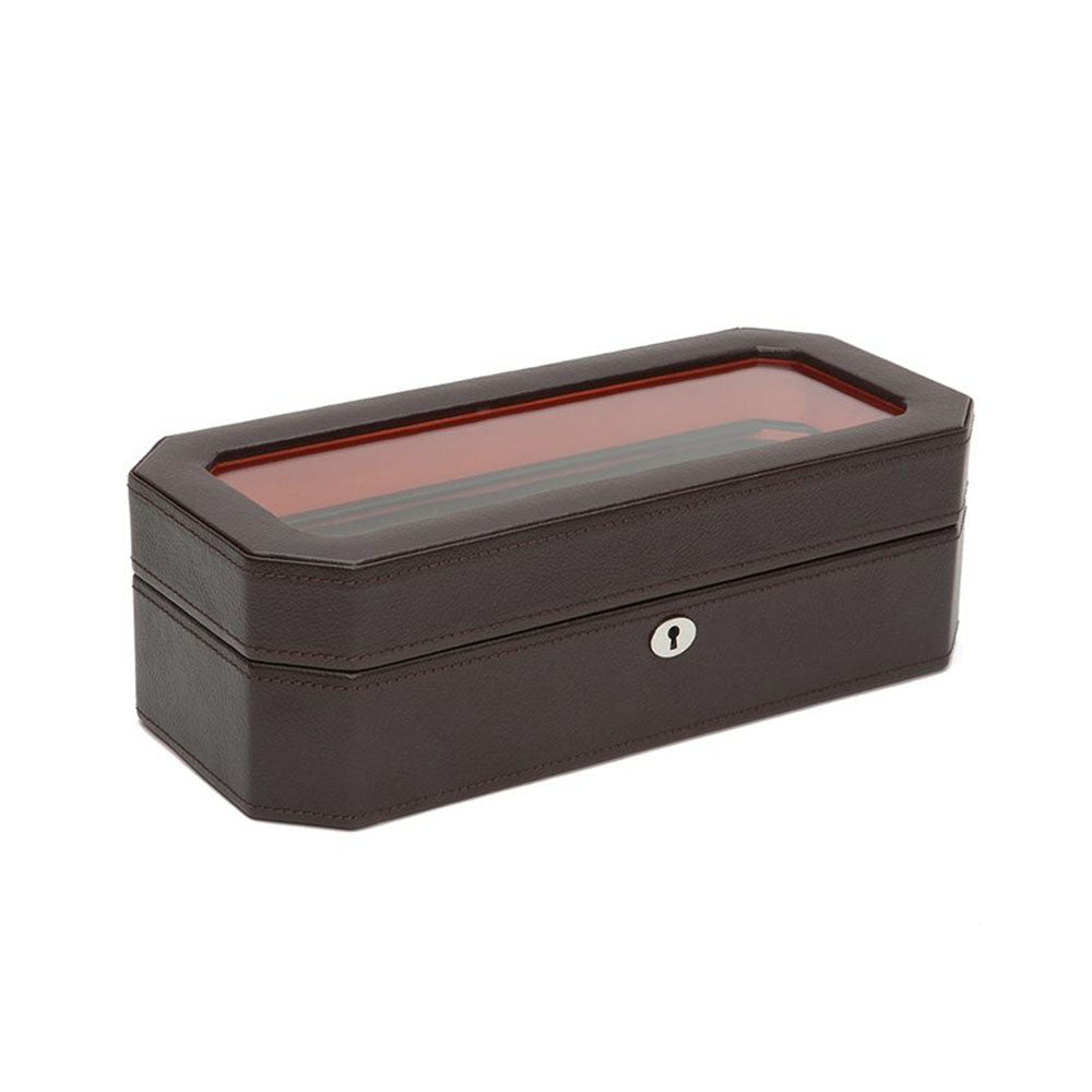 Wolf Windsor Brown & Orange Five Piece Watch Box
