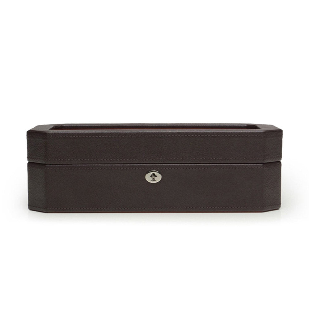 Wolf Windsor Brown & Orange Five Piece Watch Box