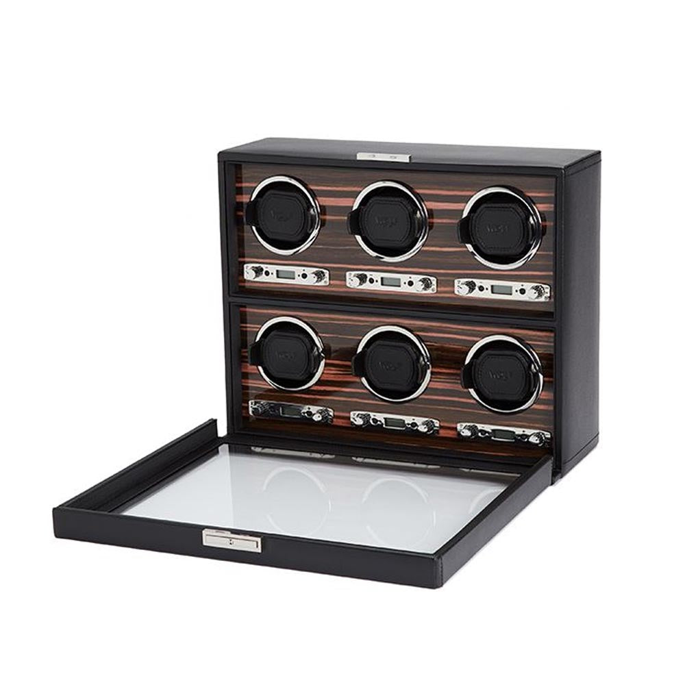 WOLF Roadster Woodgrain 6pc Watch Winder