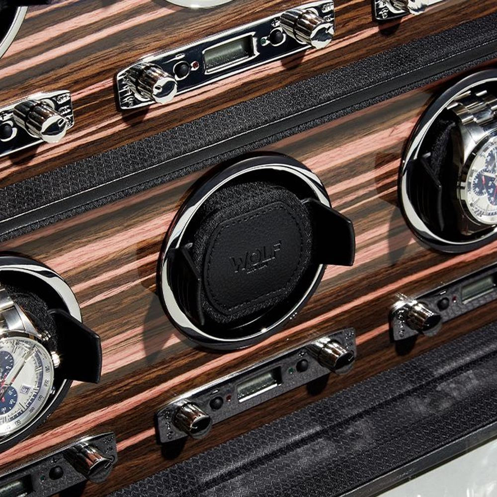 WOLF Roadster Woodgrain 6pc Watch Winder