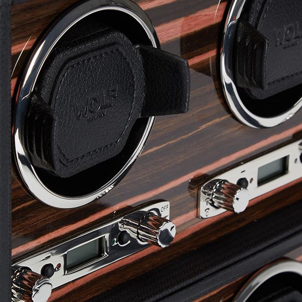 WOLF Roadster Woodgrain 6pc Watch Winder