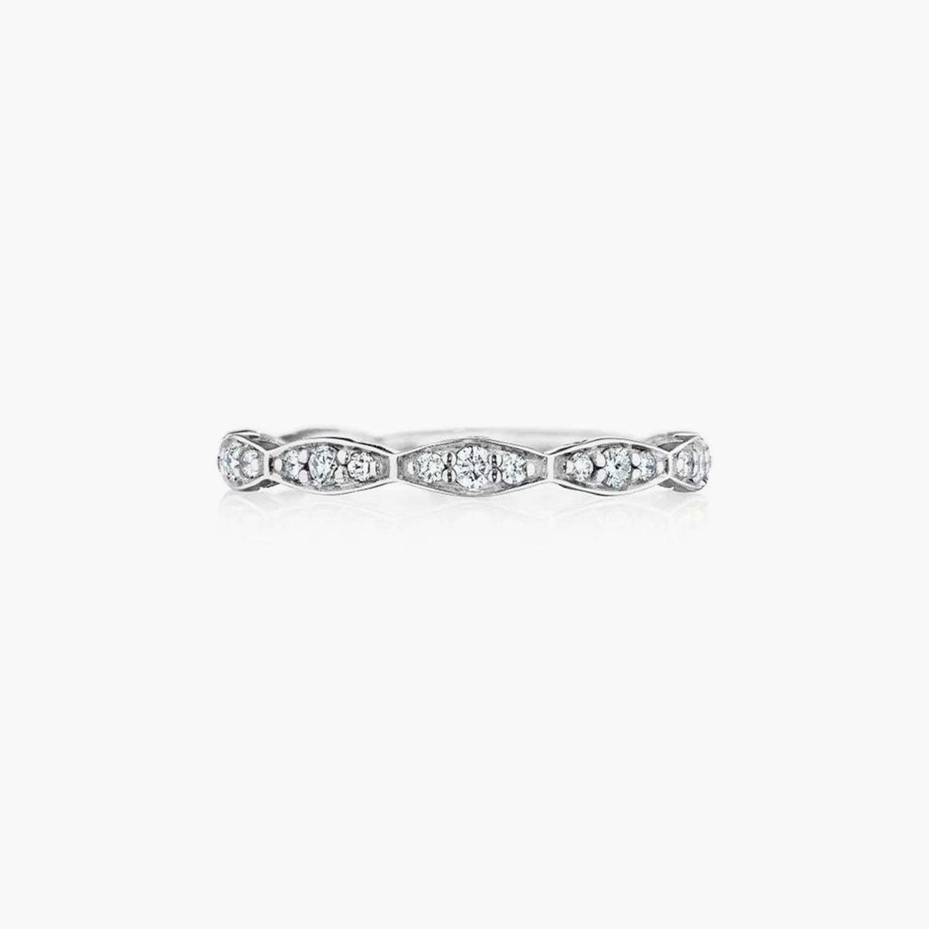 Tacori 46-2-34 Sculpted Crescent Marquise Shape White Gold Wedding Band