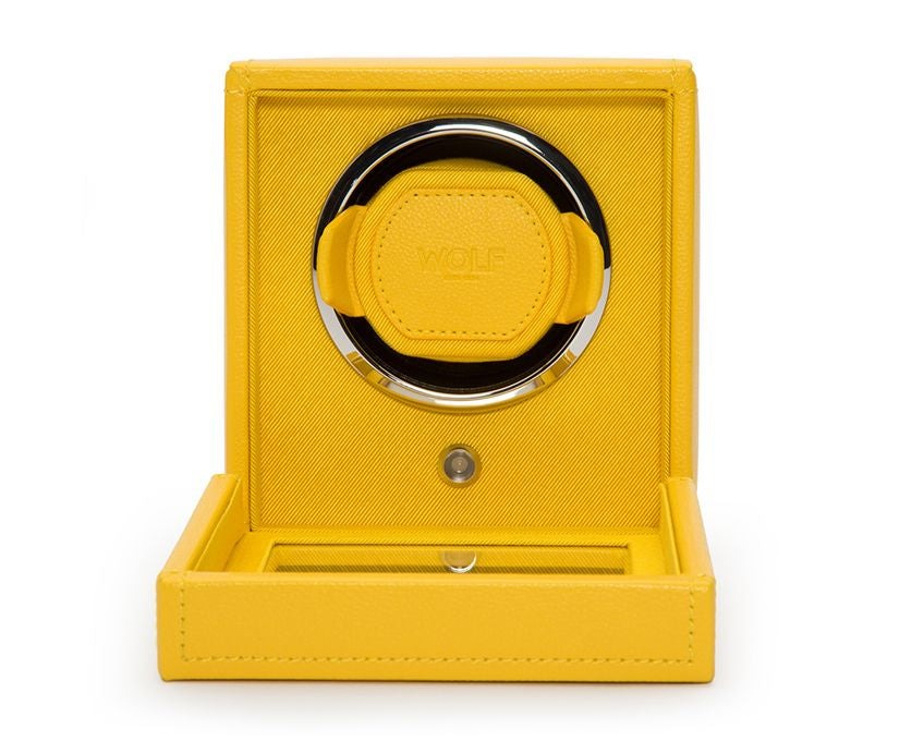 Wolf Cub Single Winder With Cover in Yellow Leather