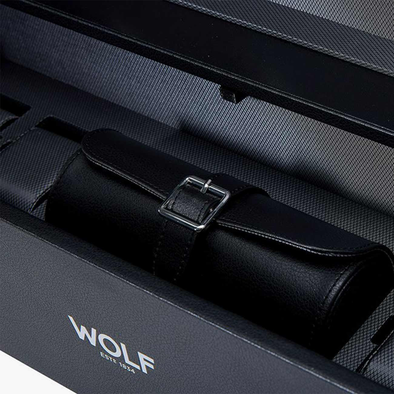 WOLF Watch Winder 16-piece Cabinet in Black