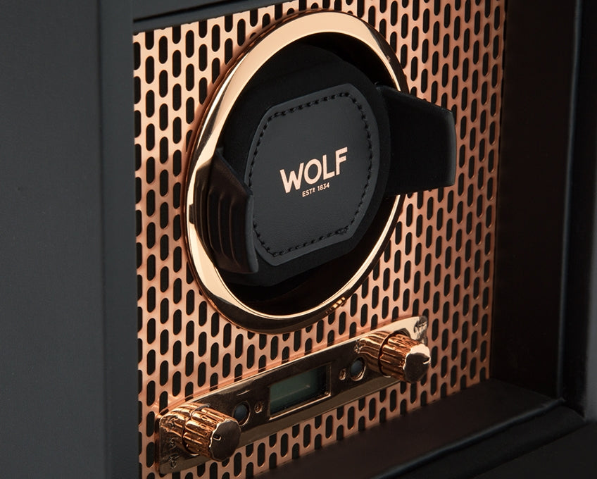 Wolf Single Watch Winder Storage in Copper