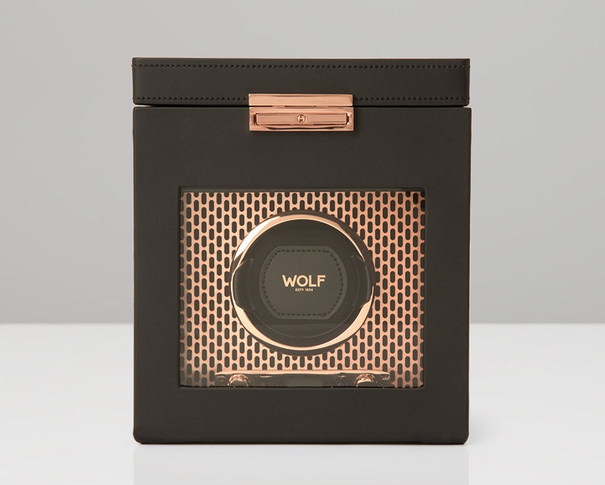 Wolf Single Watch Winder Storage in Copper