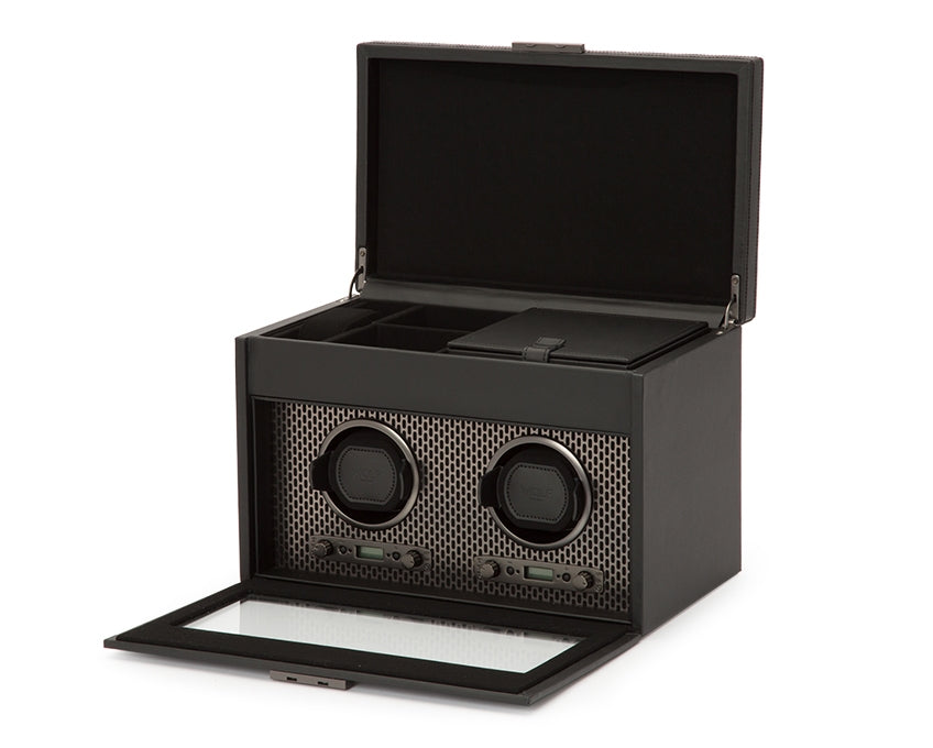 Wolf Axis Double Watch Winder Storage in Powder Coat