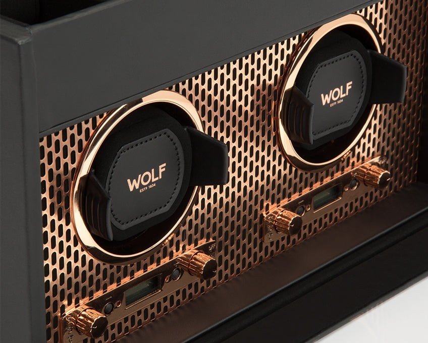 Wolf Axis Double Watch Winder Storage in Copper