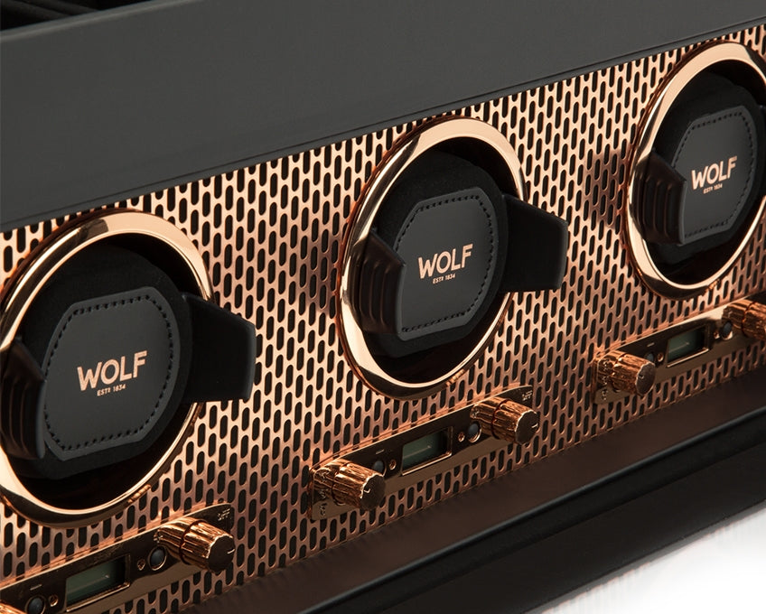 Wolf Axis Triple Watch Winder Storage in Copper