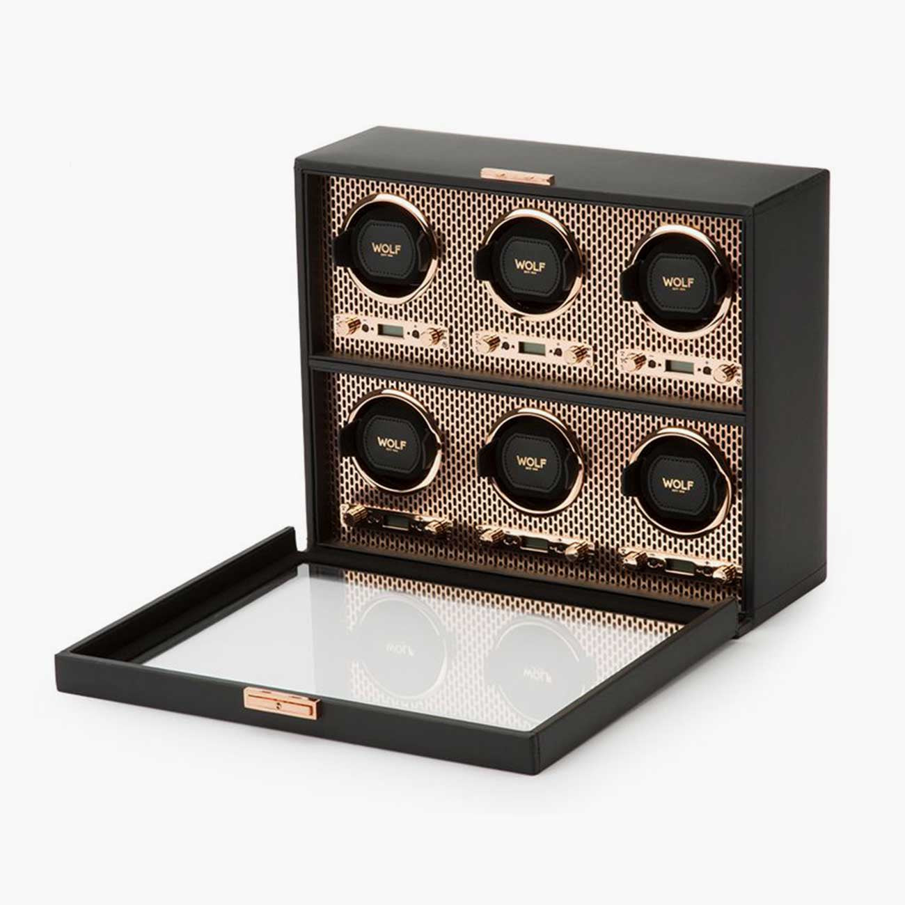 WOLF Axis Copper 6pc Watch Winder
