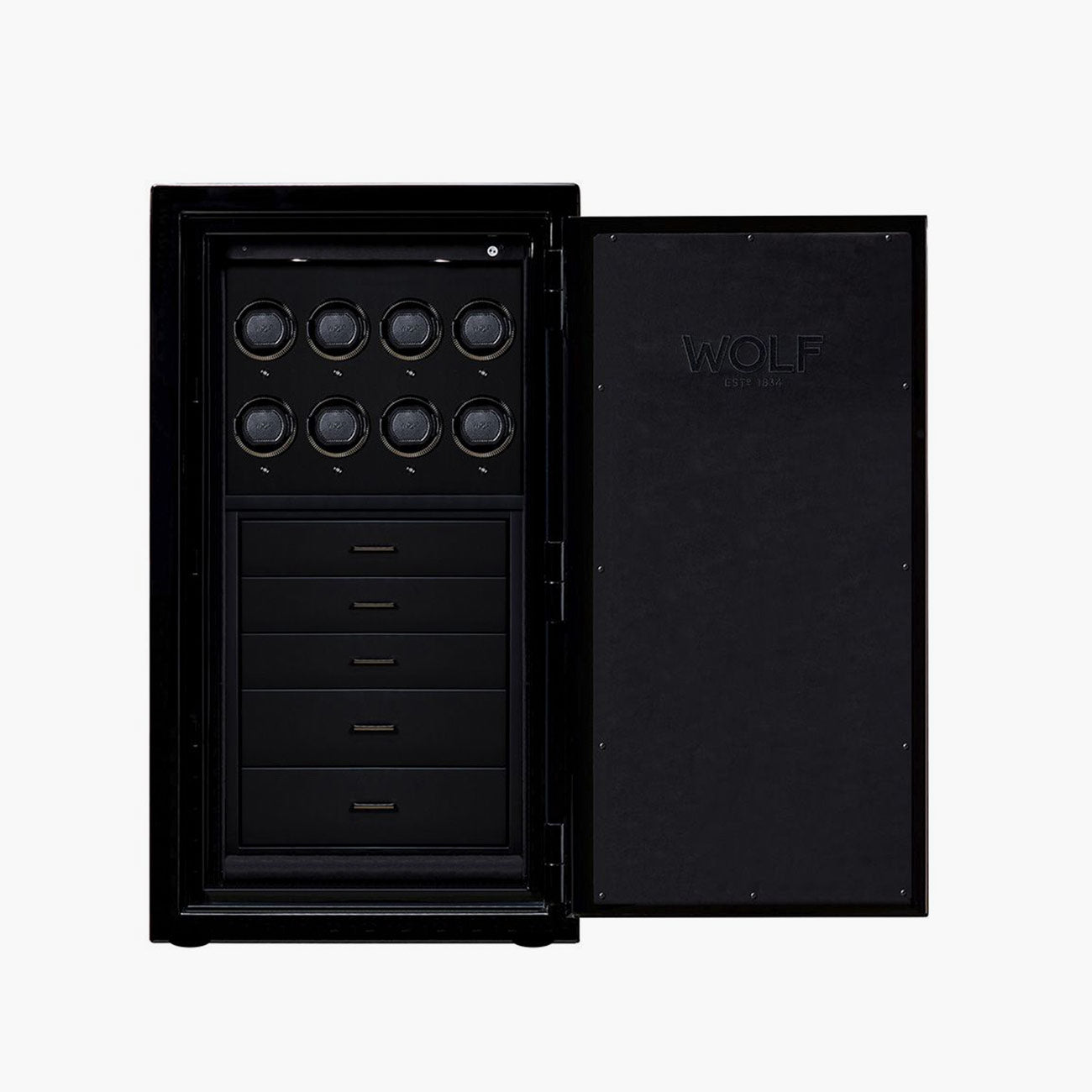 WOLF Atlas 8-Piece Winder Safe in Gunmetal