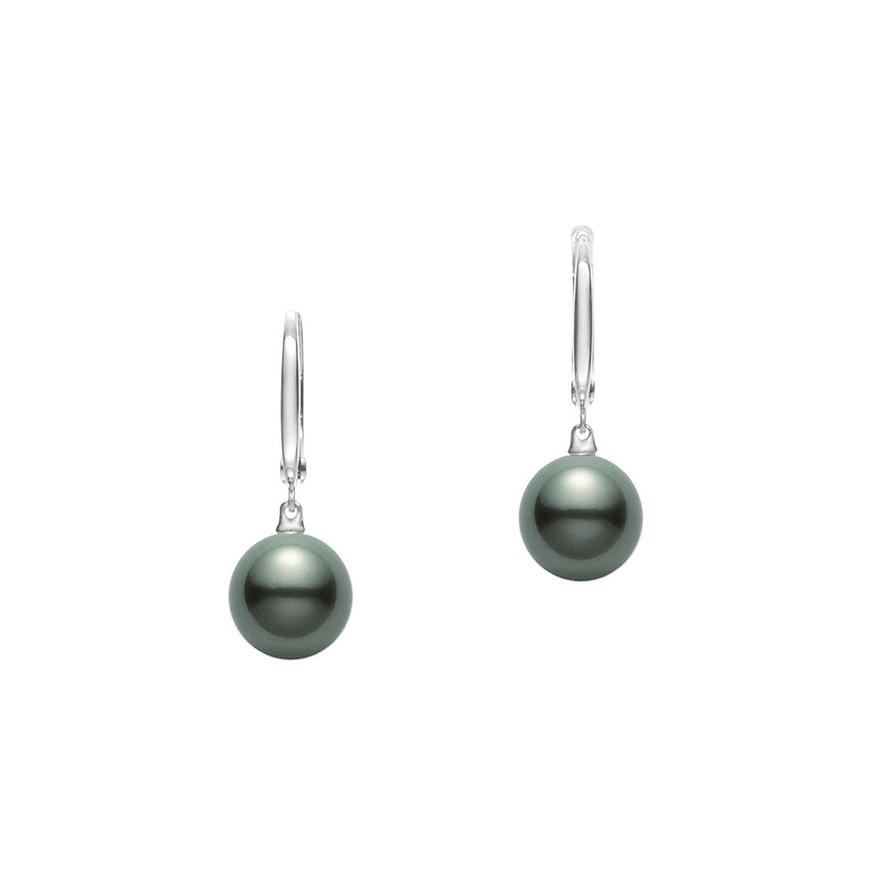 Mikimoto Black South Sea Pearl Dangle Earrings