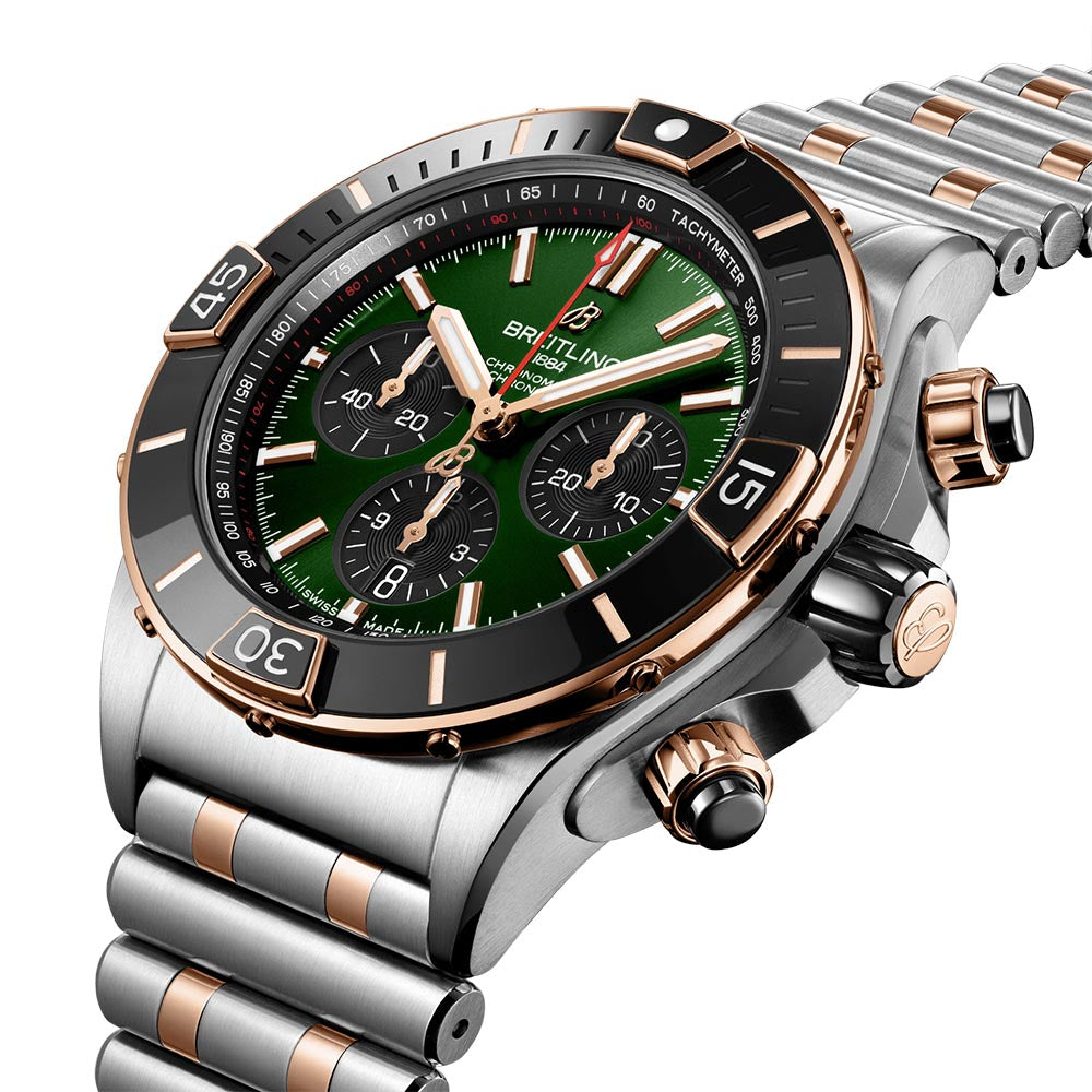 Breitling Two-Tone Green Super Chronomat B01 - 44mm
